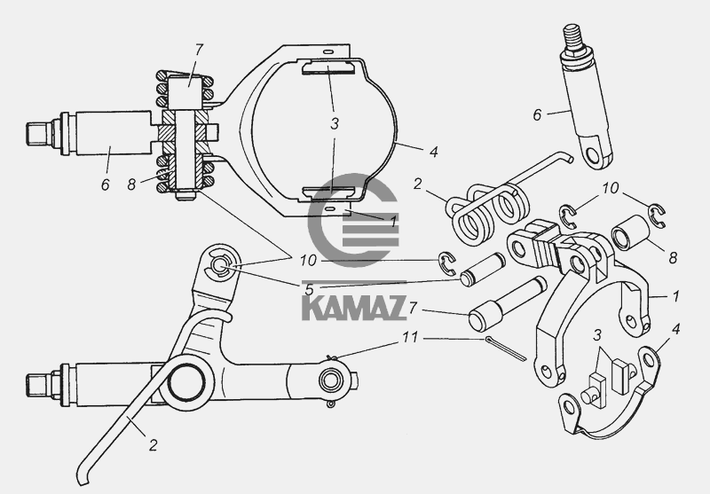 Схема блокировки межколесного дифференциала камаз