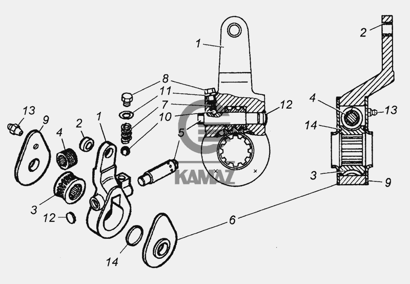 Суппорт заднего тормоза камаз