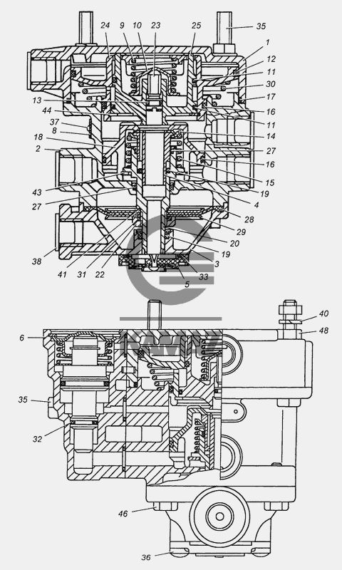 Клапан управления тормозами камаз