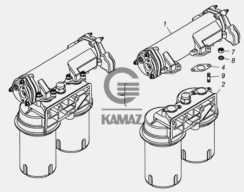 Течь масла с фильтров камаз