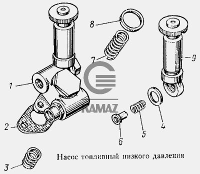 Насос топливный низкого давления для автомобиля КАМАЗ 5315, 9 дет.