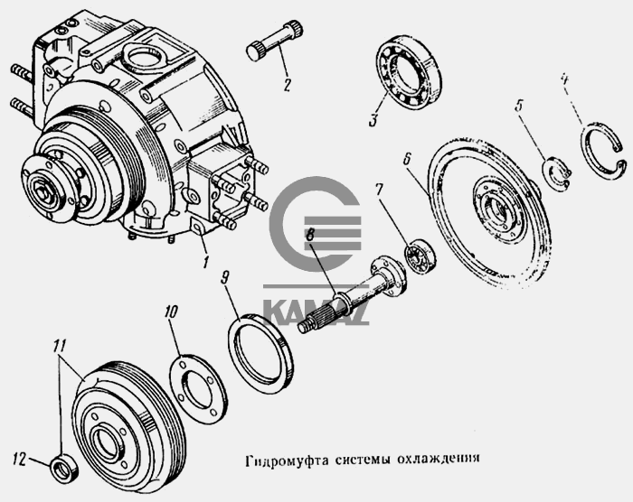 Как снять гидромуфту на камазе двигатель 740