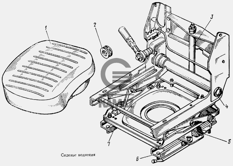Кресло водителя камаз 5320