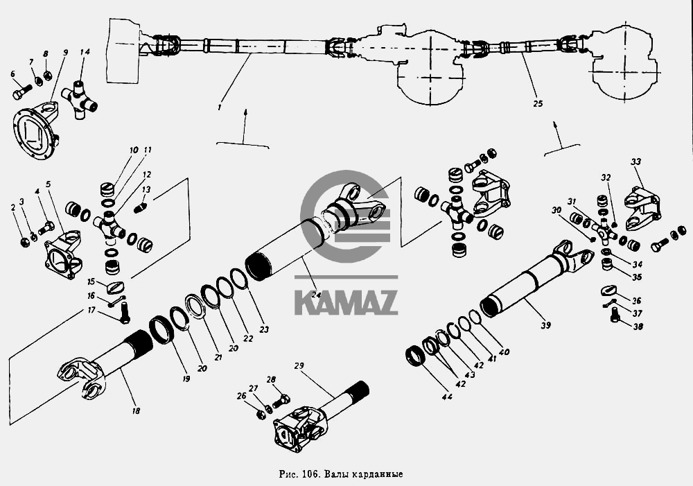 Кардан камаз схема