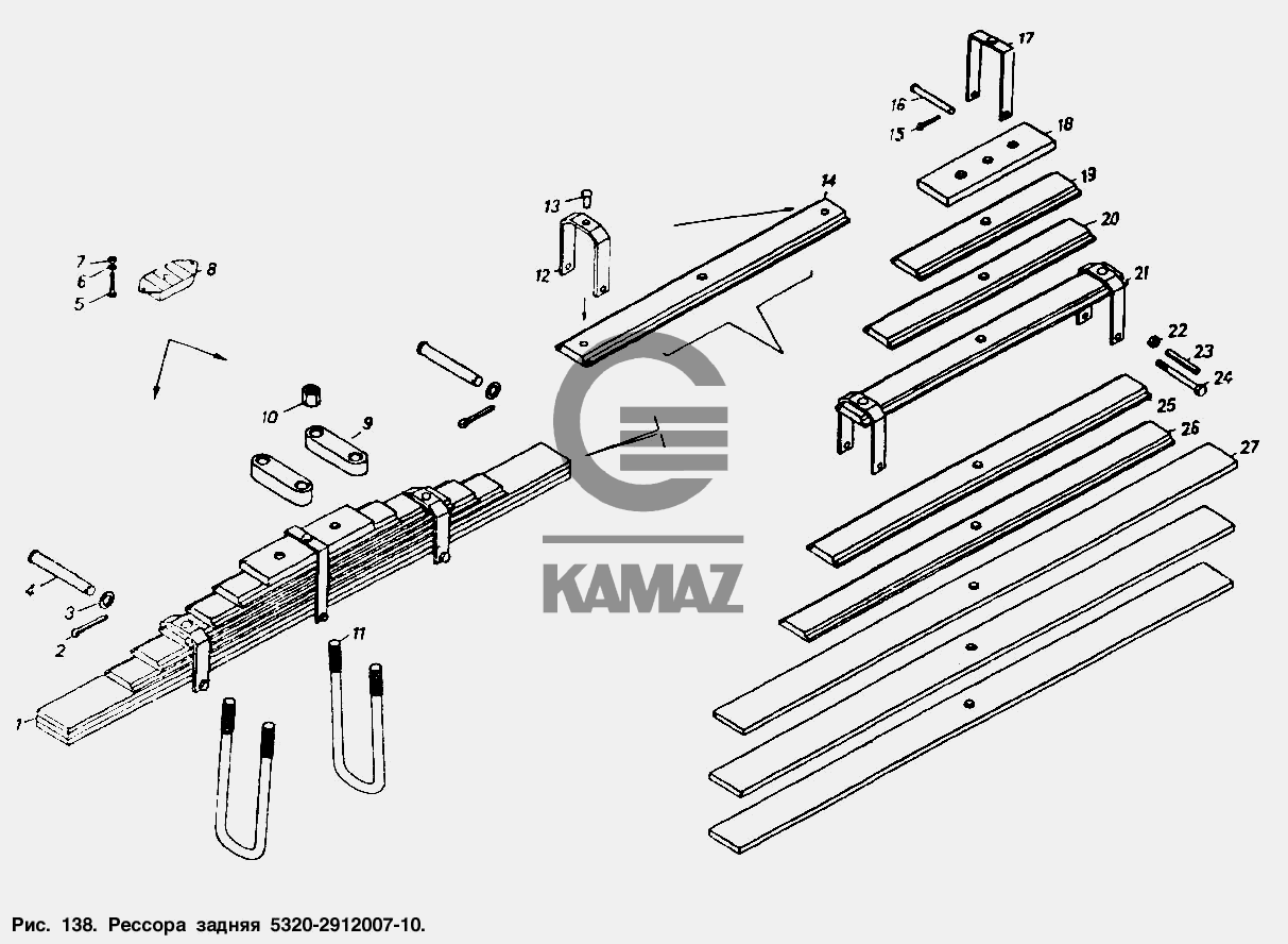 Рессора задняя камаз 5320