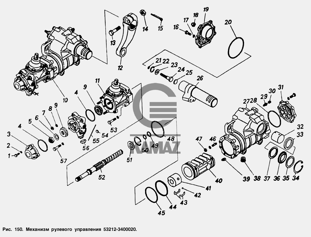Устройство рулевого механизма камаз
