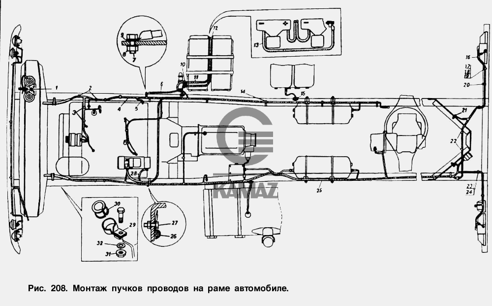 Схема электрооборудования камаз 55102 сельхозник