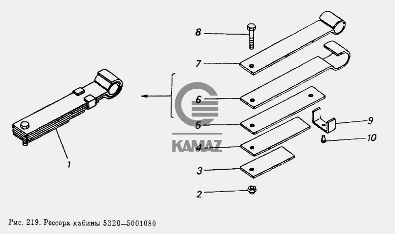 Рессора задняя камаз 5320 схема