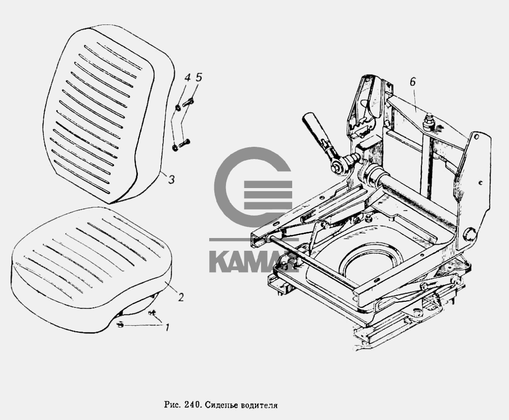 Сиденье водителя камаз 5490