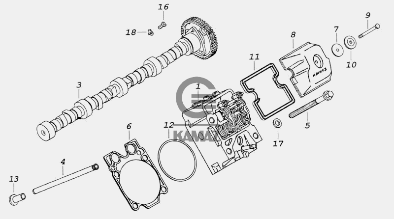 Установка газораспределительного механизма для автомобиля КАМАЗ 53228 ...
