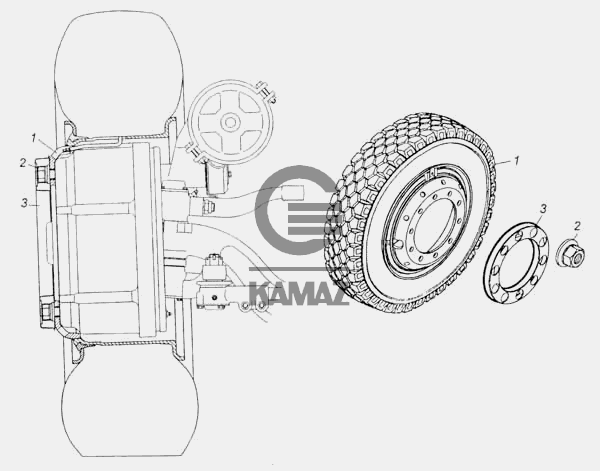 Установка передних колес для автомобиля КАМАЗ 53228, 65111, 4 дет.