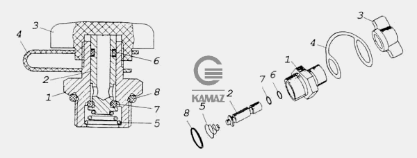 Клапан контрольного вывода камаз