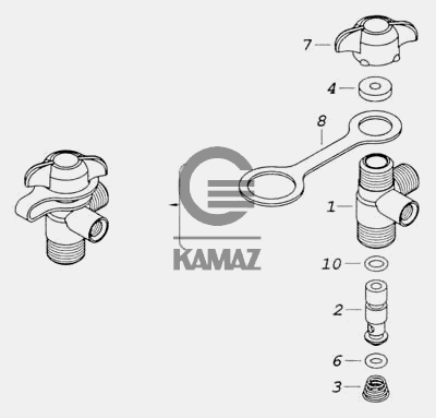 Кран экстренного растормаживания камаз