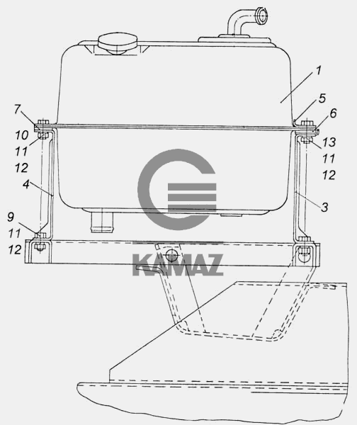 Расширительный бачок камаз схема