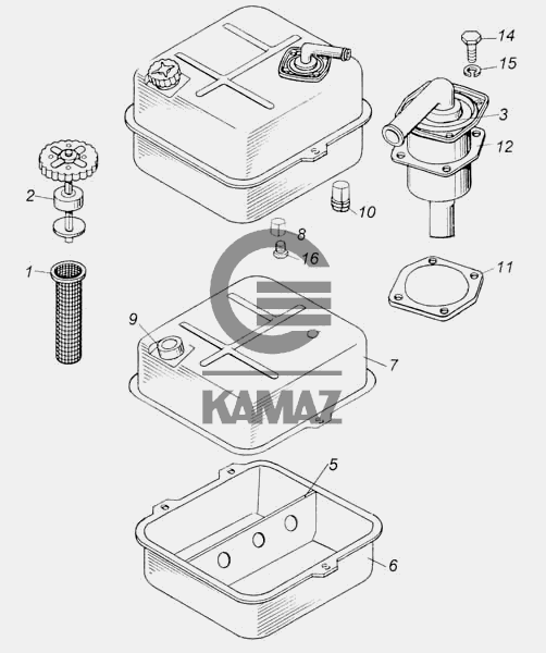 Бак масляный камаз