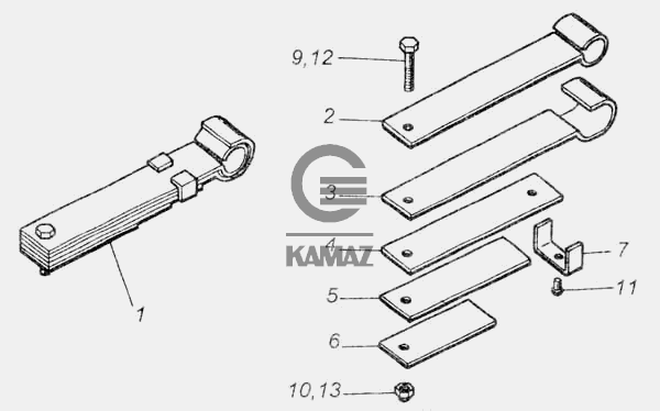 Рессора кабины камаз 5320