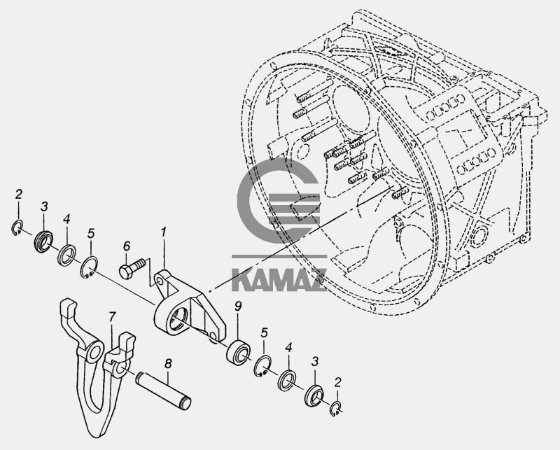 Как снять кпп камаз евро Вилка выключения сцепления для автомобиля КАМАЗ 5360, 9 дет.