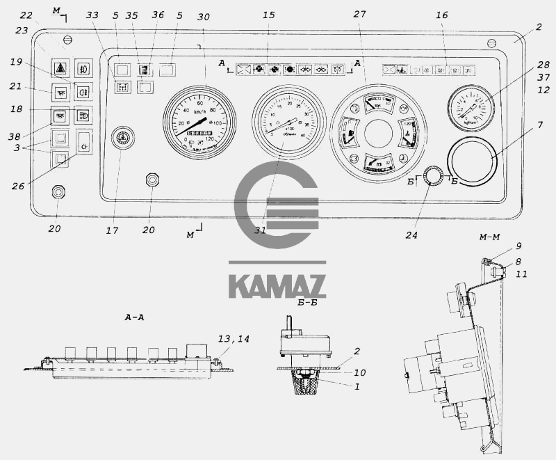 Щиток приборов камаз 5320