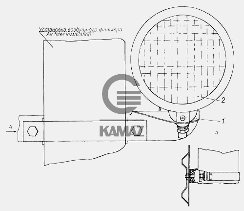 Установка прожекторов освещения сцепного устройства для автомобиля ...