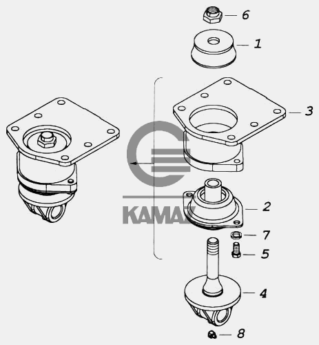 Кронштейн крепления кабины камаз