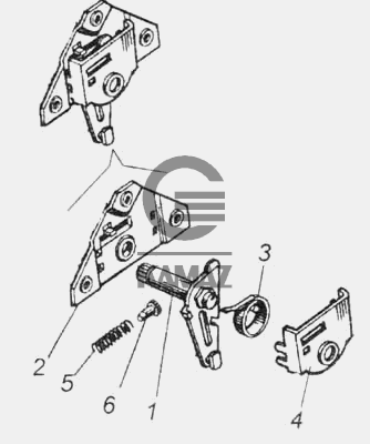 Привод замка двери камаз