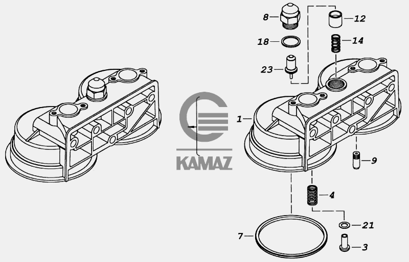 Корпус масляного фильтра камаз