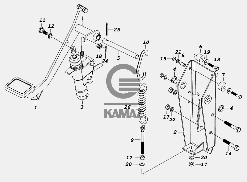 Камаз жесткая педаль сцепления