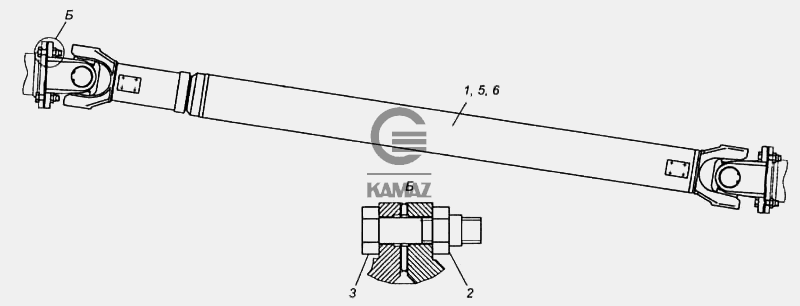 Установка карданных валов для автомобиля КАМАЗ 5460 (каталог 2005 г ...