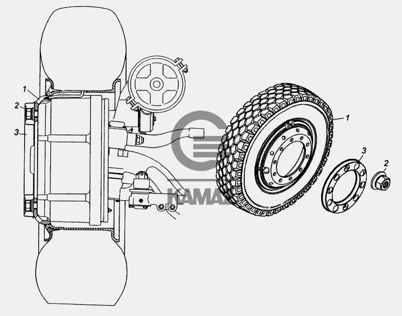 Установка передних алюминиевых колес для автомобиля КАМАЗ 5460 (каталог ...