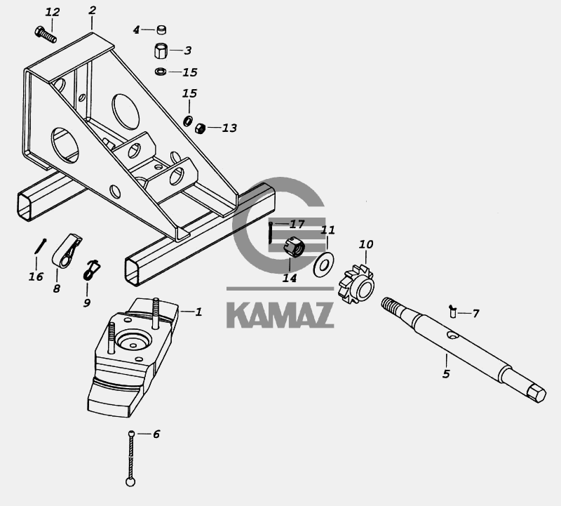 Держатель запасного колеса камаз