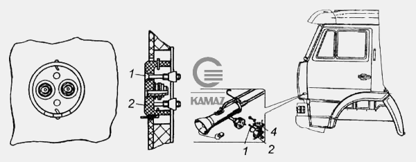 Как заменить лампочку камаза Установка розетки переносной лампы для автомобиля КАМАЗ 5460 (каталог 2005 г.), 