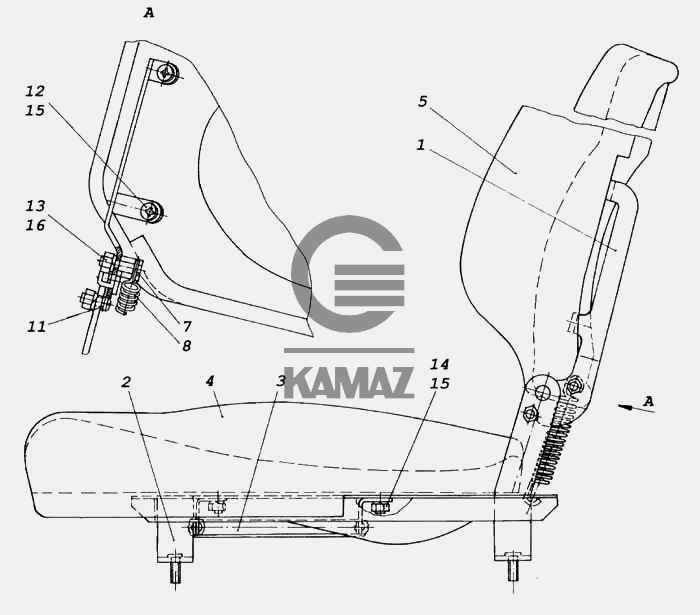 Сидение пассажирское камаз