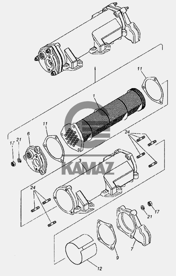 Теплообменник масляный камаз