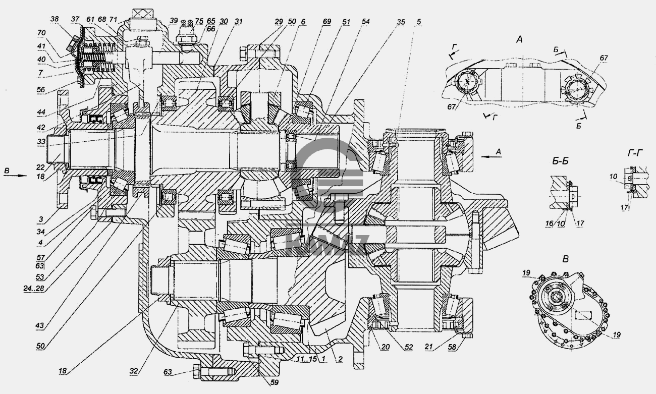 Главная передача заднего моста камаз 4310. Межосевой дифференциал камаз 5320. Редуктор среднего моста камаз 4310 схема. Устройство среднего редуктора камаз. Дифференциал редуктор камаз 43118 задний.