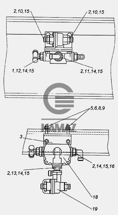 Схема установки ускорительного клапана камаз