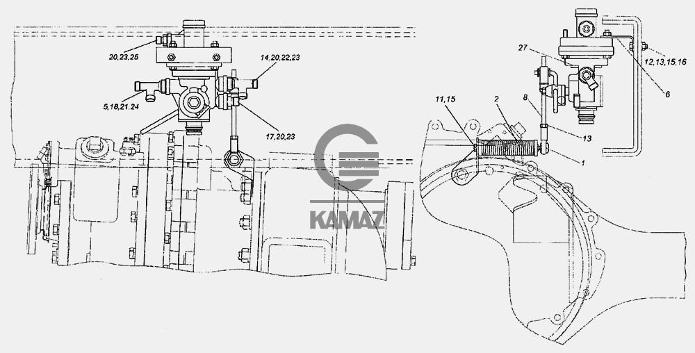 Схема тормозов камаз 6520