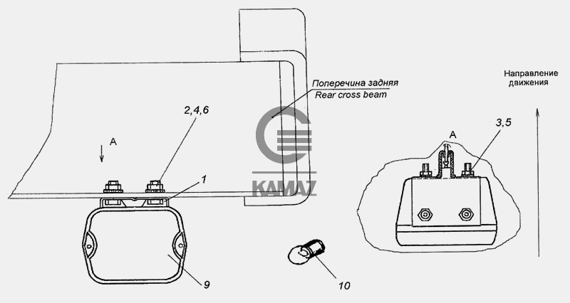 Подключение фонаря заднего хода камаз Установка фонаря заднего хода для автомобиля КАМАЗ 6460, 8 дет.