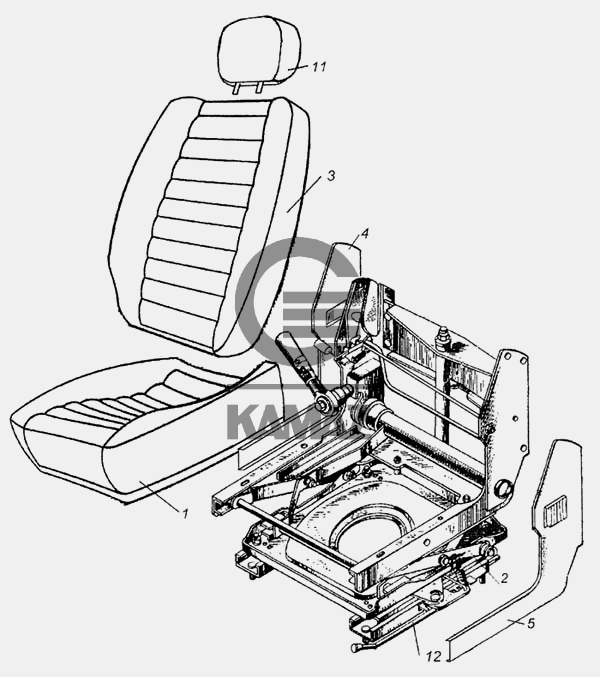 Сидение воздушное на камаз