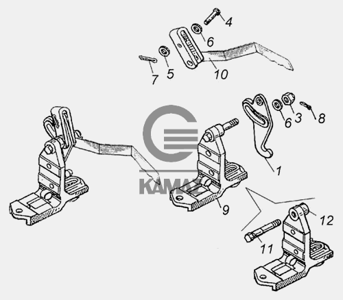Запор кабины камаз