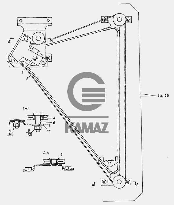 Стеклоподъемник камаз левый тросовой