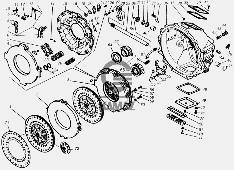 Комплект сцепления камаз 65115