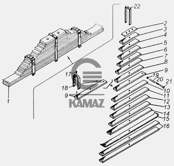 Лист рессоры камаз 65115