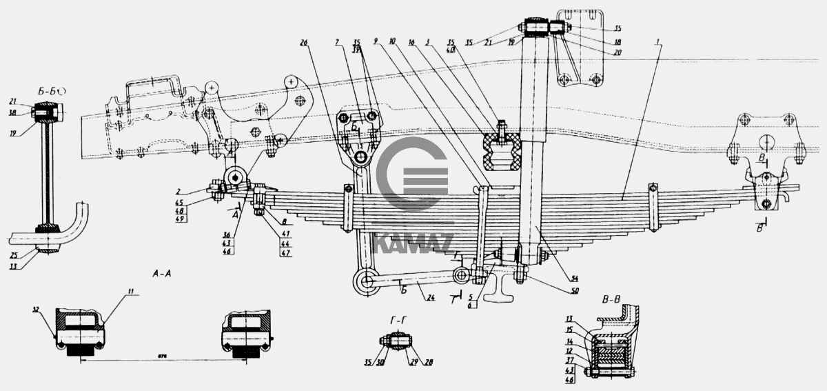 Задняя телега камаз 65115 схема