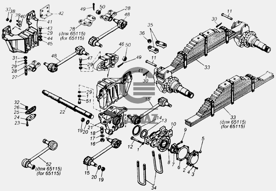 Задняя подвеска камаз 65115