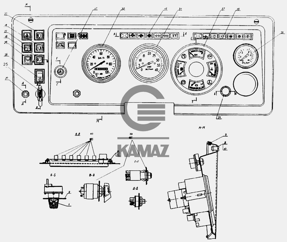 Подключение приборной панели камаз Щиток приборов для автомобиля КАМАЗ 65115, 23 дет.