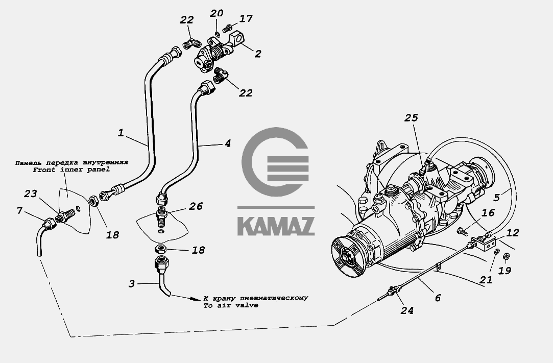 Диафрагма включения блокировки камаз