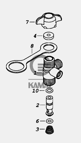 Кран экстренного растормаживания для автомобиля КАМАЗ 65116, 8 дет.
