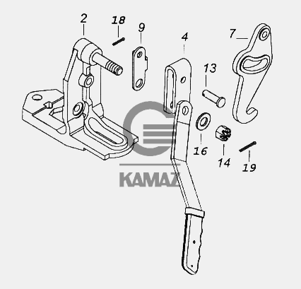 Запор кабины камаз