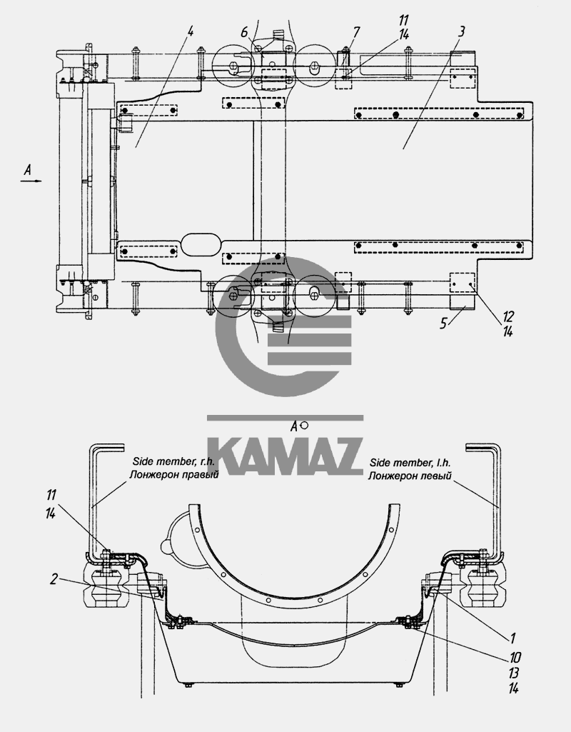 6520-1080010-20 Капотирование нижнее моторного отсека для автомобиля КАМАЗ  6520 (Euro-2, 3), 11 дет.