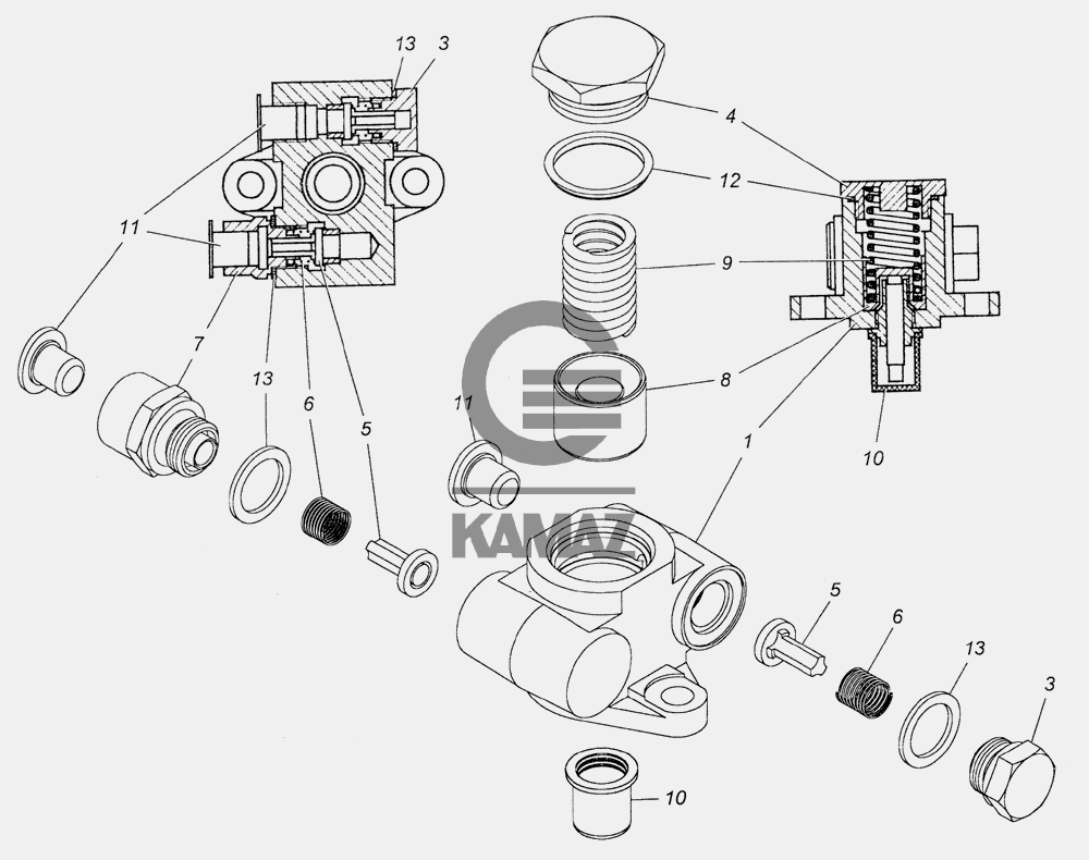 Топливный насос низкого давления в сборе для автомобиля КАМАЗ 6520 (Euro-2,  3), 12 дет.